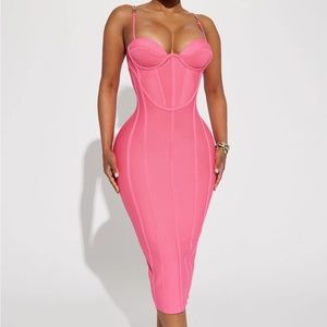 NEW FashionNova Pink Corset Bandage Dress